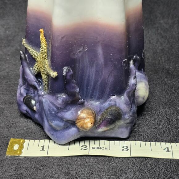 Hand Carved Ocean Life Sea Shell Aquatic Animal Designed Large Candle Rare - Picture 8 of 10